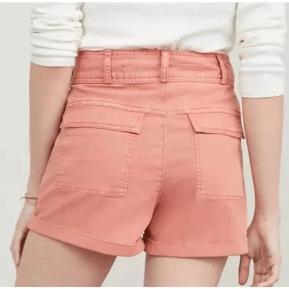 Anthropologie Pilcro Relaxed Pleated Shorts Coral Size 27 Summer Casual - Picture 2 of 15